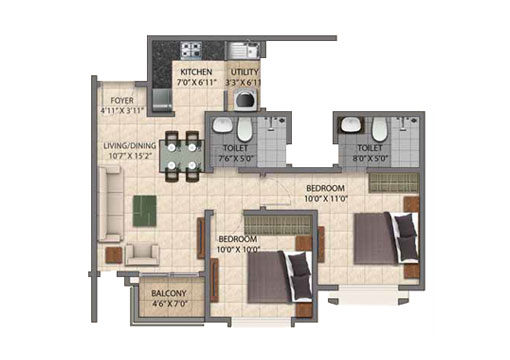 2 BHK 2 BHK